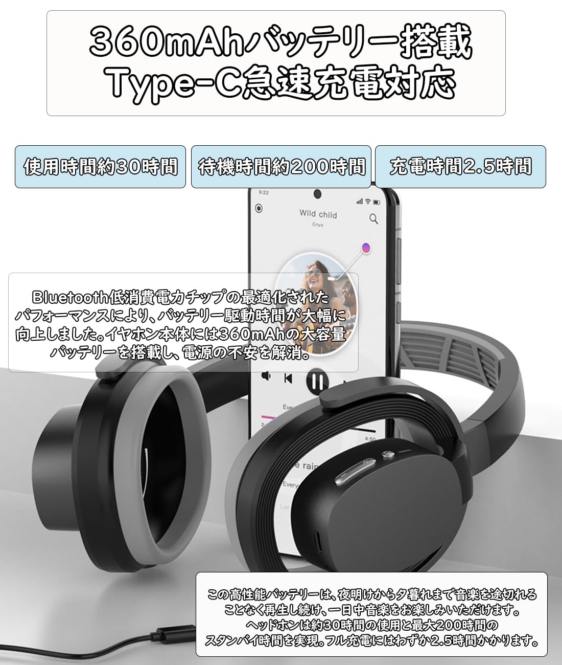 Amazon.co.jp: ワイヤレス ヘッドホン オープンイヤー型 耳を塞がない